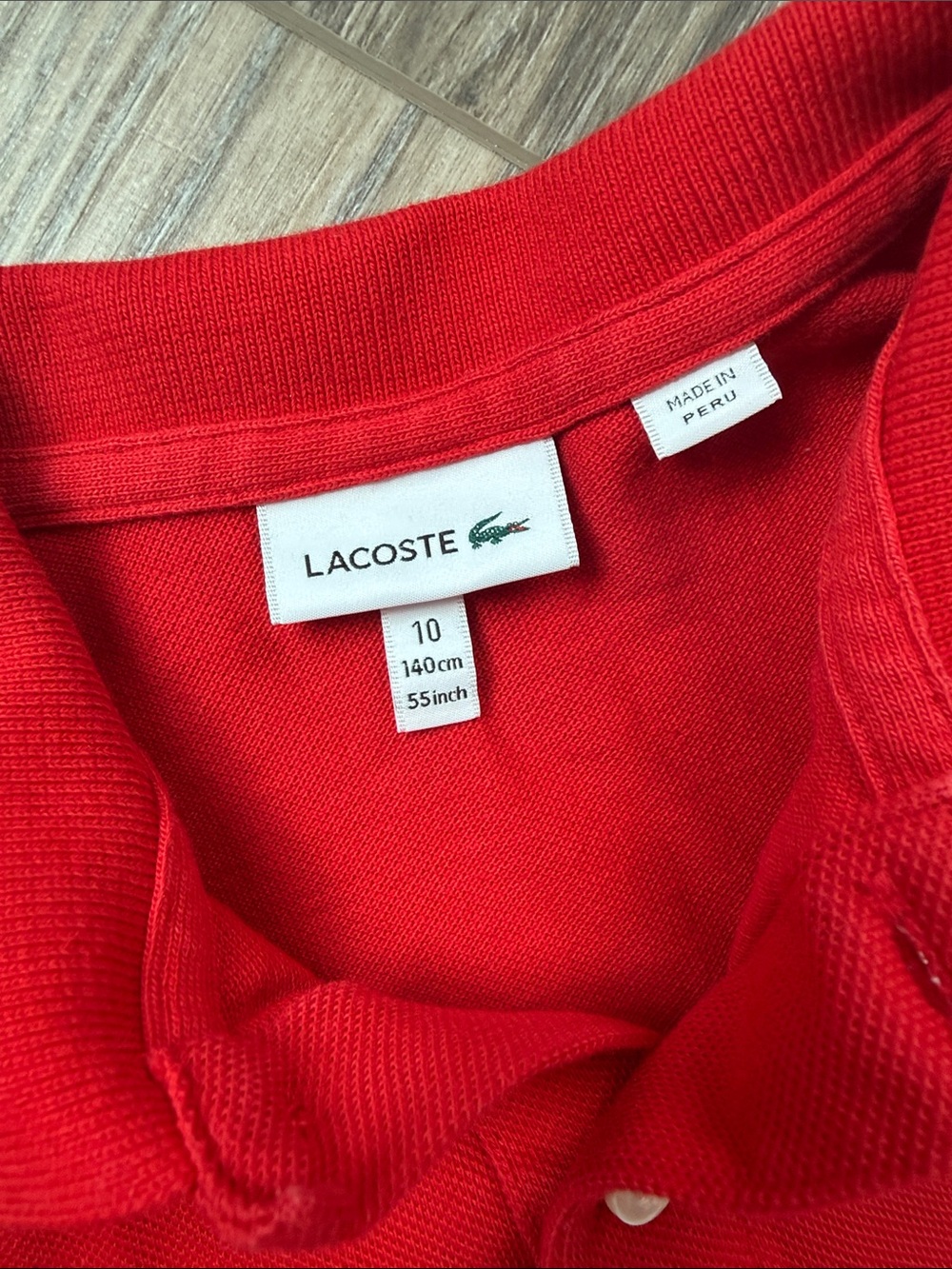 Lacoste Kids Red and White Polo Duo / Sz 10 EUC - Picture 2 of 5